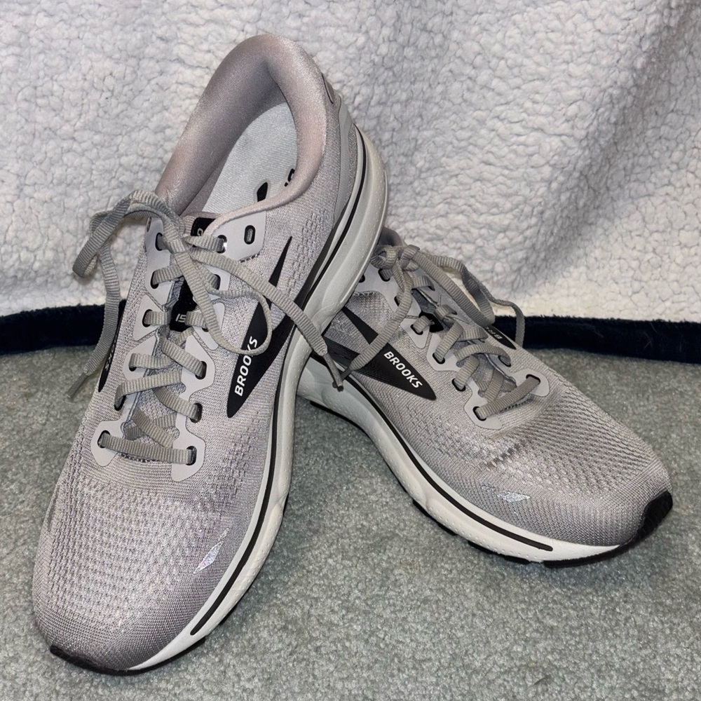 Brooks Ghost 15 Mens 13 D Shoes Gray Running Walking Gym Sneaker Cushion - Picture 2 of 12